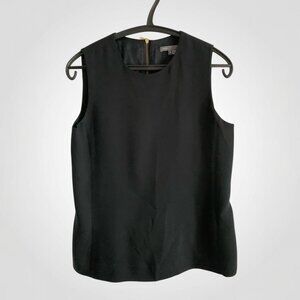 Vince Black heavy crepe sleeveless top with back zip detail